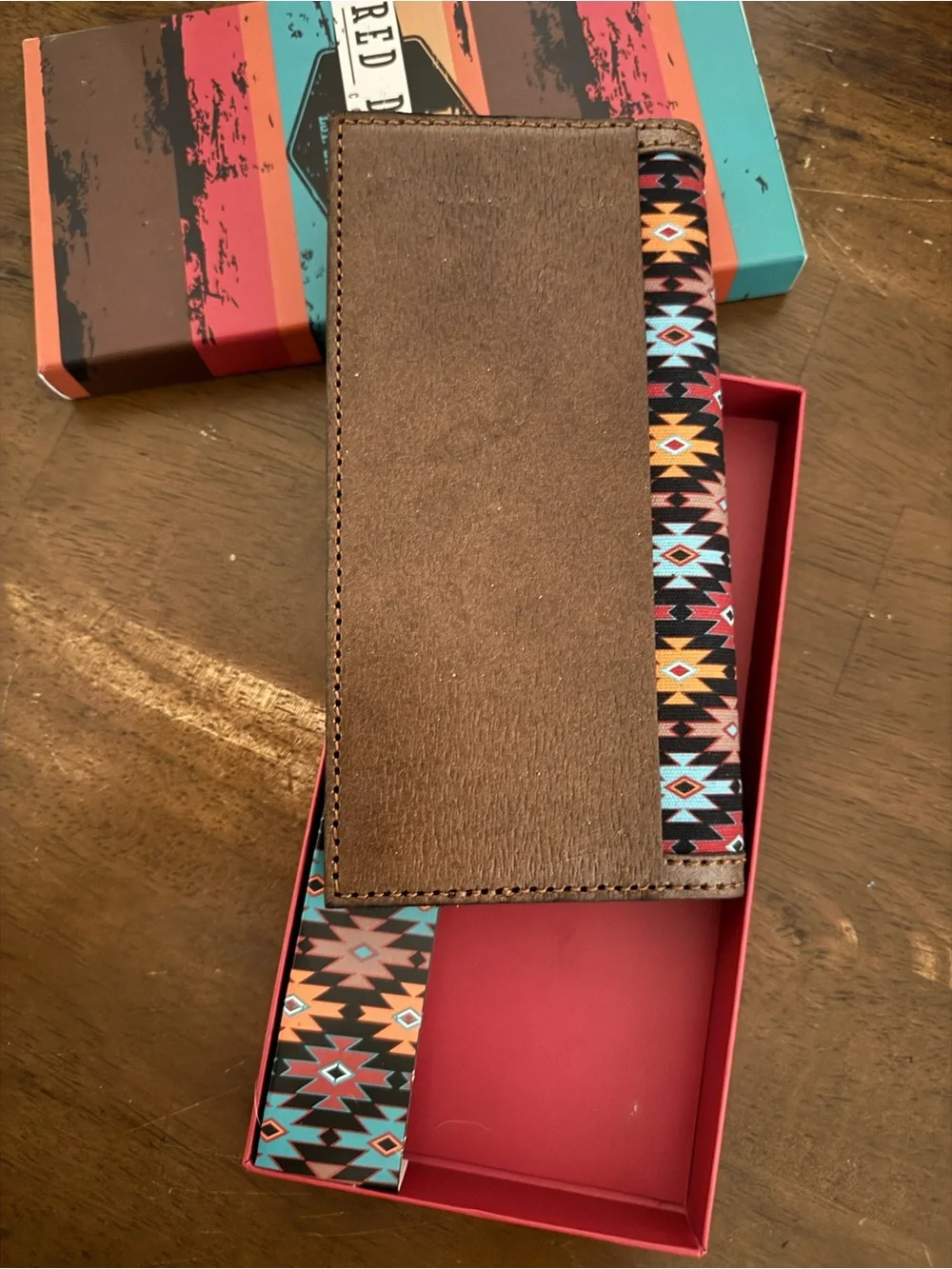 NWT Red Dirt Hat Rodeo Wallet - Multicolor Leather Pattern